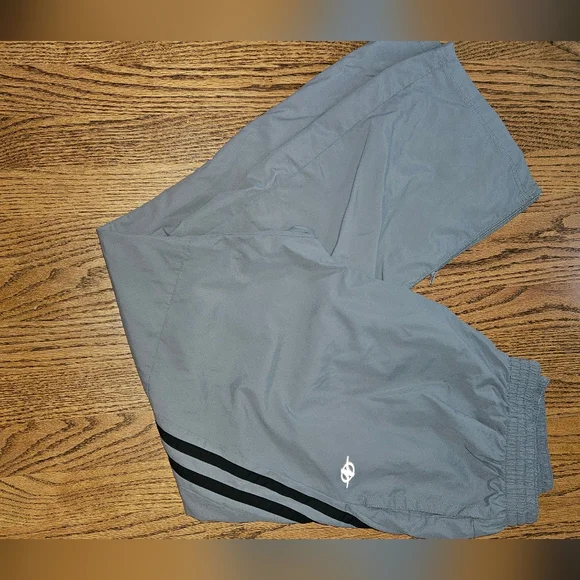 Nordictrack Men's Gray Athletic Wind Pants with Black Stripe. Xl - Picture 1 of 9
